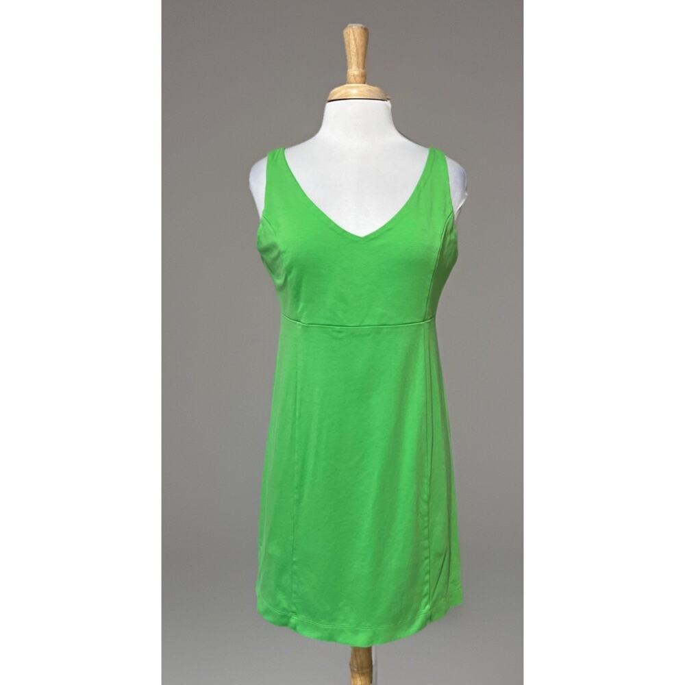 New York Co Womens L Kelly Green Dress Sleeveless Cotton Ponte Knit Sheath
